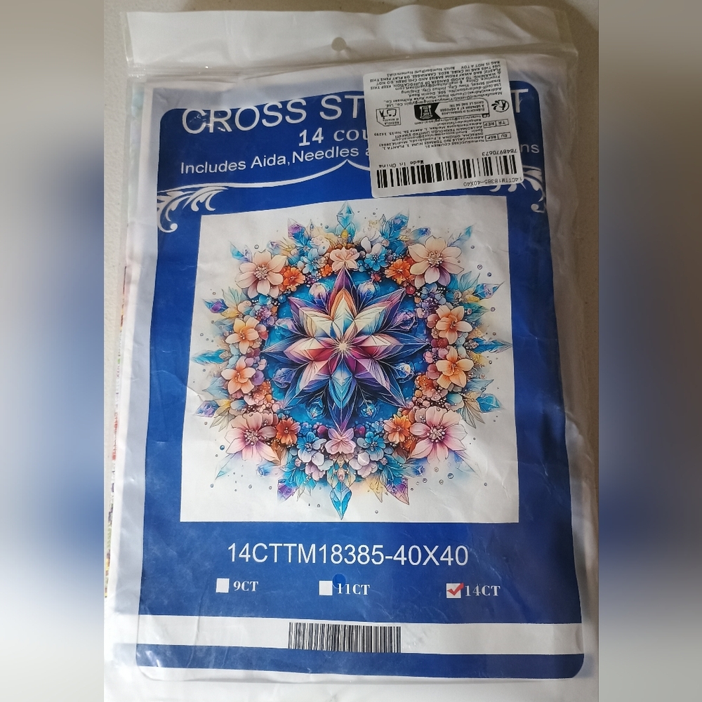 Cross Stitch Kit with Floral Design